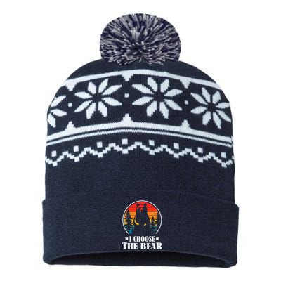 I Choose The Bear Cute Gift USA-Made Snowflake Beanie