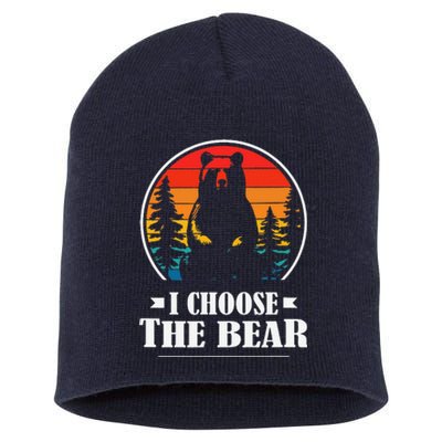 I Choose The Bear Cute Gift Short Acrylic Beanie