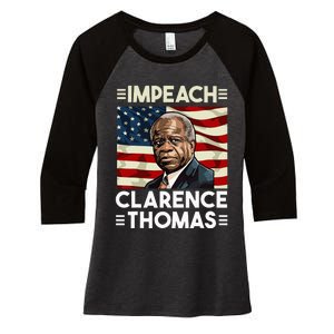 Impeach Clarence Thomas Supreme Court Justice Women's Tri-Blend 3/4-Sleeve Raglan Shirt