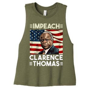 Impeach Clarence Thomas Supreme Court Justice Women's Racerback Cropped Tank