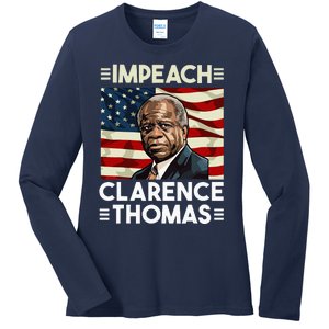 Impeach Clarence Thomas Supreme Court Justice Ladies Long Sleeve Shirt