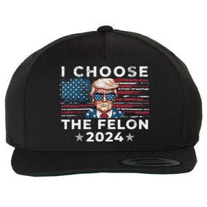 I Choose The Felon 2024 Funny Republican Patriot Women Wool Snapback Cap