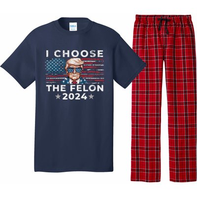 I Choose The Felon 2024 Funny Republican Patriot Women Pajama Set