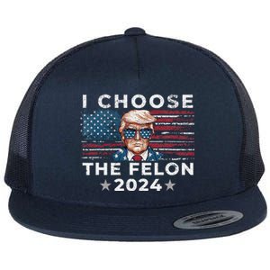 I Choose The Felon 2024 Funny Republican Patriot Women Flat Bill Trucker Hat