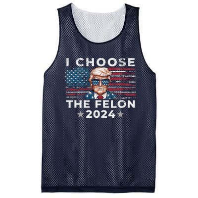 I Choose The Felon 2024 Funny Republican Patriot Women Mesh Reversible Basketball Jersey Tank