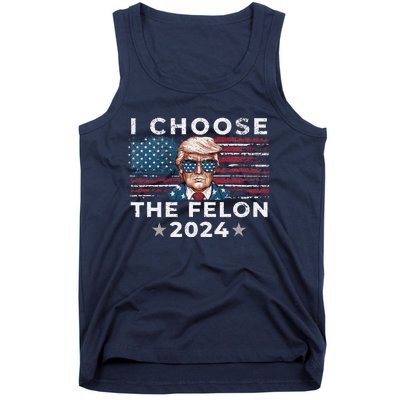 I Choose The Felon 2024 Funny Republican Patriot Women Tank Top