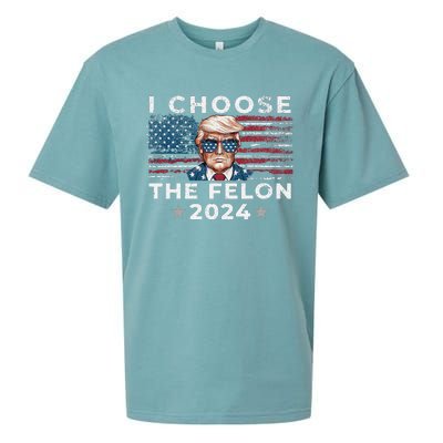 I Choose The Felon 2024 Funny Republican Patriot Women Sueded Cloud Jersey T-Shirt