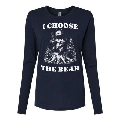 I Choose The Bear Safer In The Woods With A Bear Than A Man Womens Cotton Relaxed Long Sleeve T-Shirt