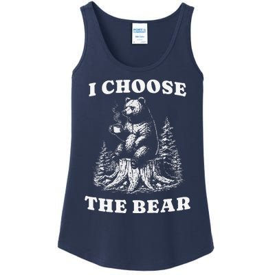 I Choose The Bear Safer In The Woods With A Bear Than A Man Ladies Essential Tank