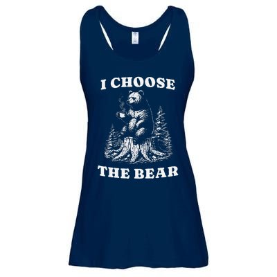 I Choose The Bear Safer In The Woods With A Bear Than A Man Ladies Essential Flowy Tank