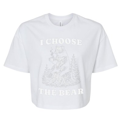 I Choose The Bear Safer In The Woods With A Bear Than A Man Bella+Canvas Jersey Crop Tee