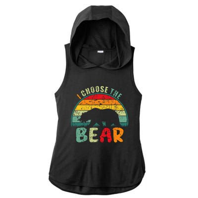 I Choose The Bear Ladies PosiCharge Tri-Blend Wicking Draft Hoodie Tank