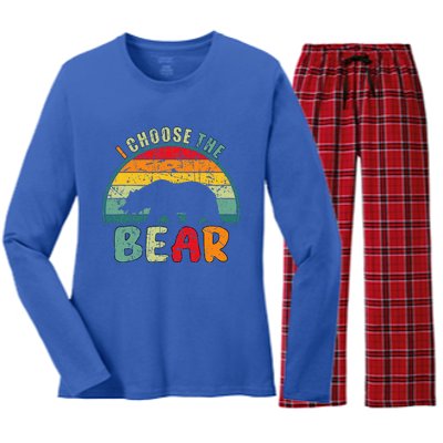 I Choose The Bear Women's Long Sleeve Flannel Pajama Set 