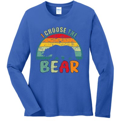 I Choose The Bear Ladies Long Sleeve Shirt