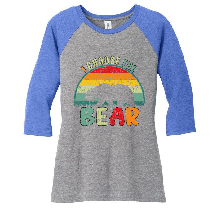 I Choose The Bear Women's Tri-Blend 3/4-Sleeve Raglan Shirt