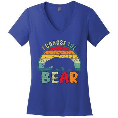 I Choose The Bear Women's V-Neck T-Shirt