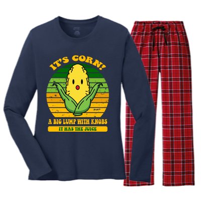 Its Corn Tiktok Song Shirt It’s Corn It Has The Juice Women's Long Sleeve Flannel Pajama Set 