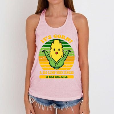 Its Corn Tiktok Song Shirt It’s Corn It Has The Juice Women's Knotted Racerback Tank