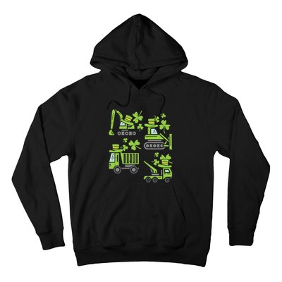 Irish Construction Truck Crane St Patricks Day Hoodie