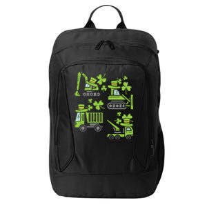 Irish Construction Truck Crane St Patricks Day City Backpack