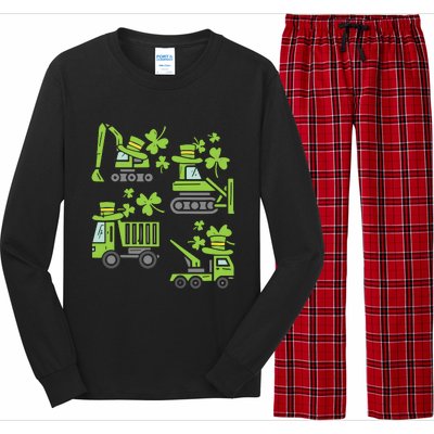 Irish Construction Truck Crane St Patricks Day Long Sleeve Pajama Set