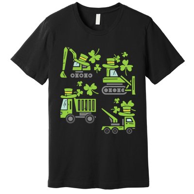 Irish Construction Truck Crane St Patricks Day Premium T-Shirt