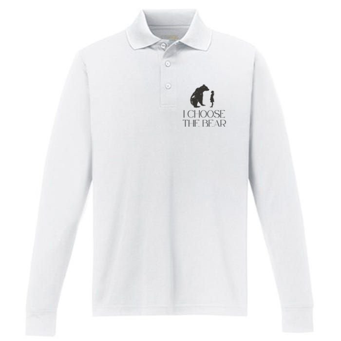 I Choose The Bear Women Empowerment Performance Long Sleeve Polo