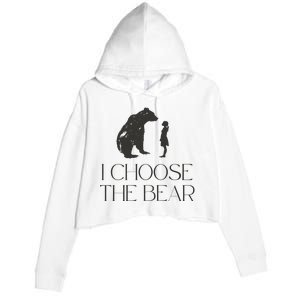 I Choose The Bear Women Empowerment Crop Fleece Hoodie