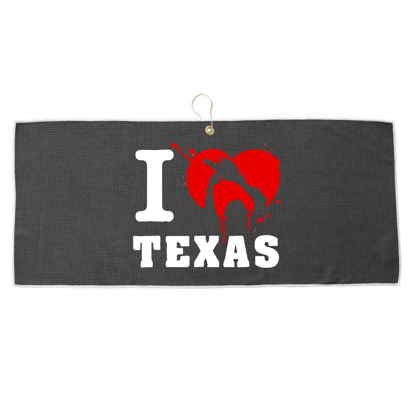 I Chainsaw Texas Funny Chainsaw Heart Large Microfiber Waffle Golf Towel