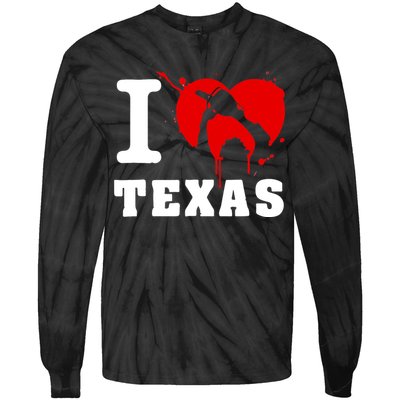 I Chainsaw Texas Funny Chainsaw Heart Tie-Dye Long Sleeve Shirt