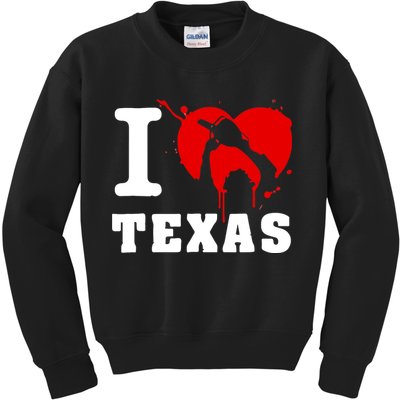 I Chainsaw Texas Funny Chainsaw Heart Kids Sweatshirt