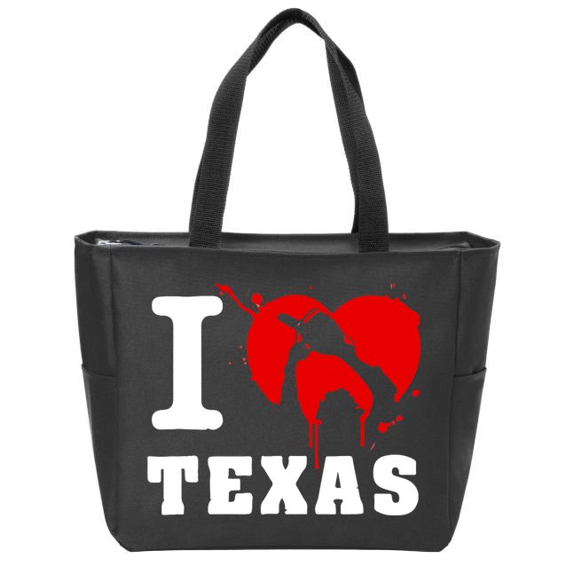 I Chainsaw Texas Funny Chainsaw Heart Zip Tote Bag
