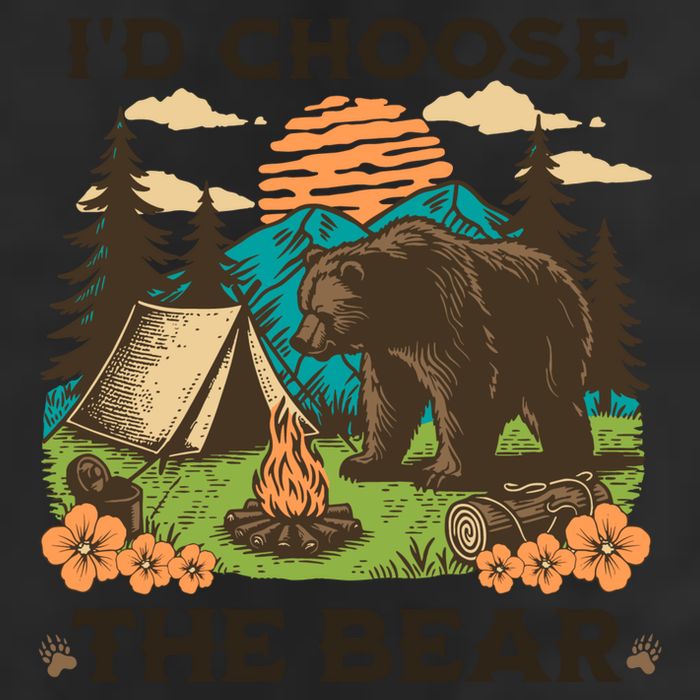 Id Choose The Bear Tik Tok Trend 7 Panel Mesh Trucker Snapback Hat