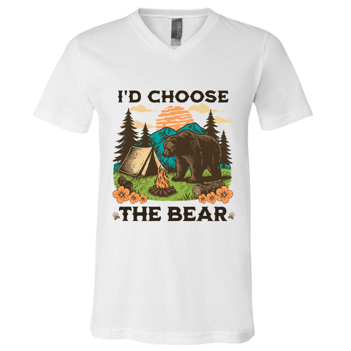 Id Choose The Bear Tik Tok Trend V-Neck T-Shirt