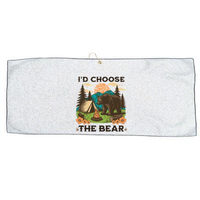 Id Choose The Bear Tik Tok Trend Large Microfiber Waffle Golf Towel