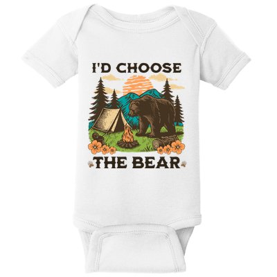 Id Choose The Bear Tik Tok Trend Baby Bodysuit