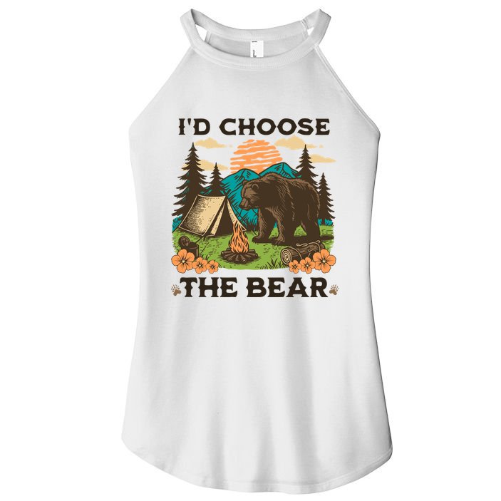 Id Choose The Bear Tik Tok Trend Women's Perfect Tri Rocker Tank
