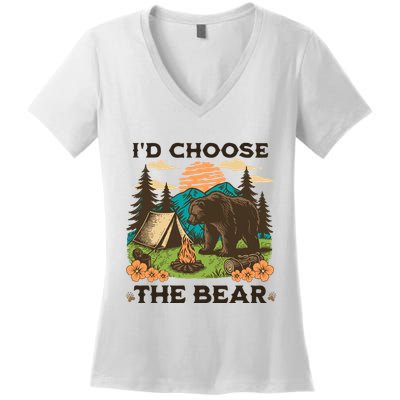 Id Choose The Bear Tik Tok Trend Women's V-Neck T-Shirt