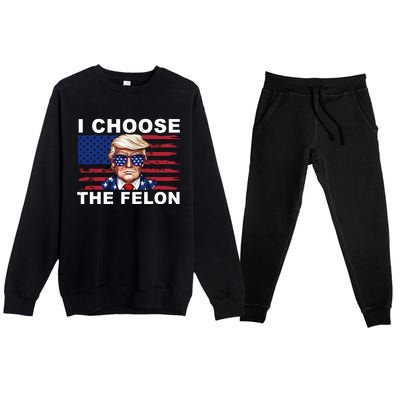 I Choose The Felon Pro Donald Trump Premium Crewneck Sweatsuit Set