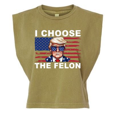 I Choose The Felon Pro Donald Trump Garment-Dyed Women's Muscle Tee