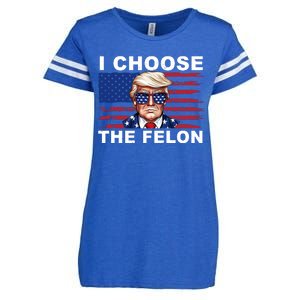 I Choose The Felon Pro Donald Trump Enza Ladies Jersey Football T-Shirt