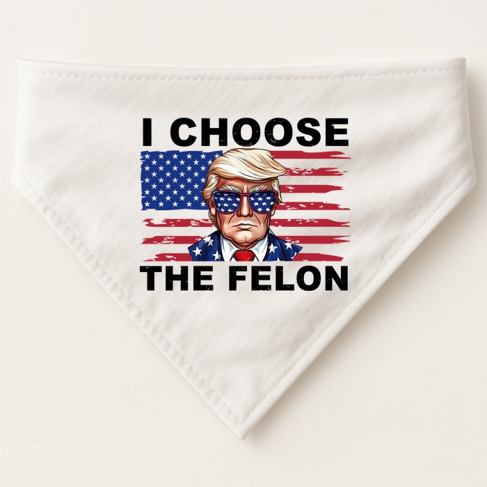 I Choose The Felon Pro Donald Trump USA-Made Doggie Bandana
