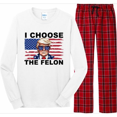 I Choose The Felon Pro Donald Trump Long Sleeve Pajama Set