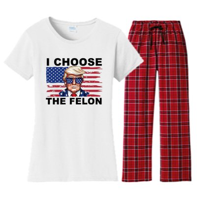 I Choose The Felon Pro Donald Trump Women's Flannel Pajama Set