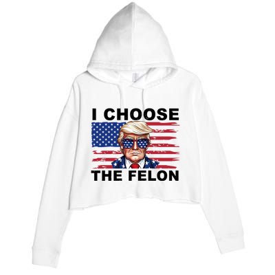 I Choose The Felon Pro Donald Trump Crop Fleece Hoodie