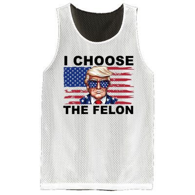 I Choose The Felon Pro Donald Trump Mesh Reversible Basketball Jersey Tank