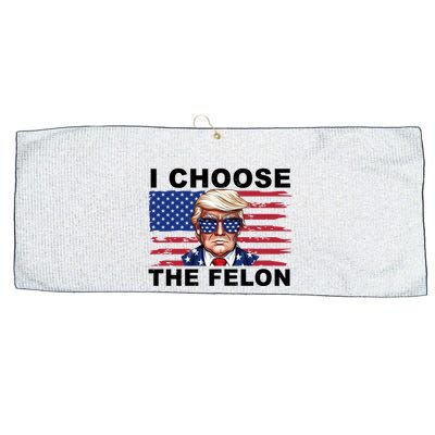 I Choose The Felon Pro Donald Trump Large Microfiber Waffle Golf Towel
