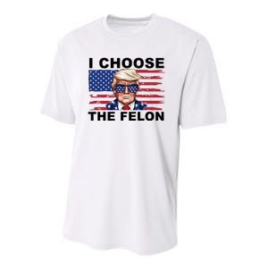 I Choose The Felon Pro Donald Trump Youth Performance Sprint T-Shirt