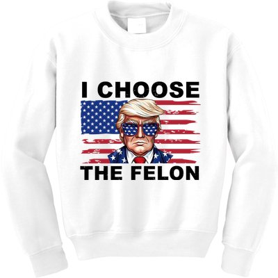I Choose The Felon Pro Donald Trump Kids Sweatshirt