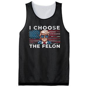 I Choose The Felon Funny Trump 2024 Republican Patriot Mesh Reversible Basketball Jersey Tank